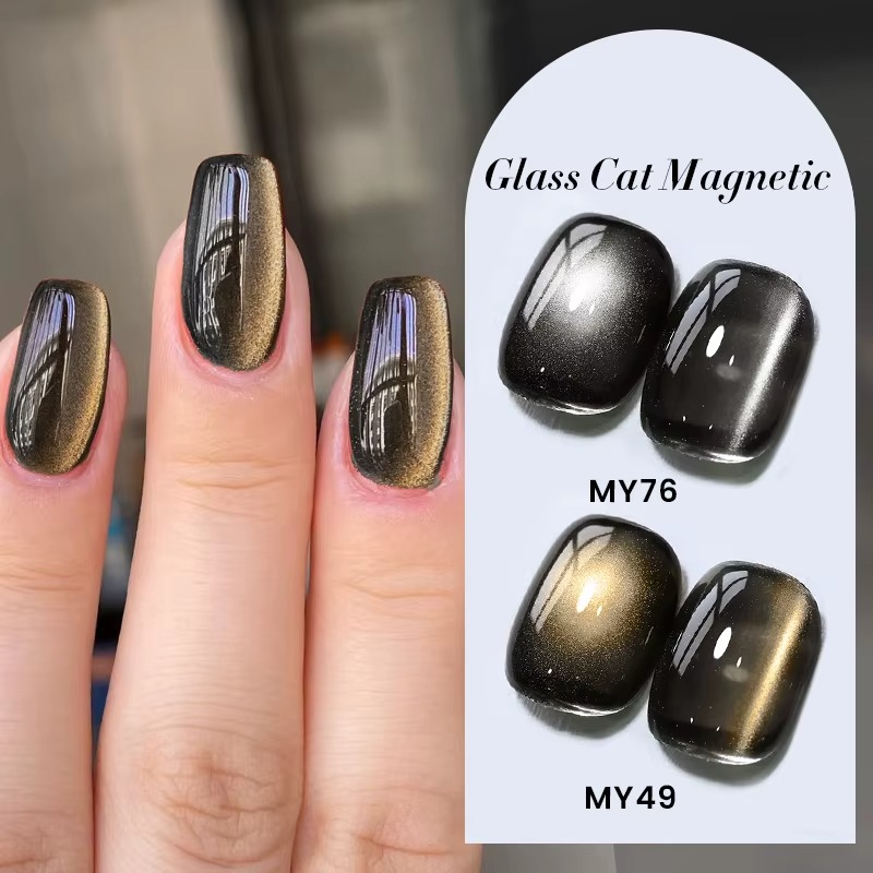 BORN PRETTY 10ml Black Glass Cat Magnetic Gel Nail Polish Punk Style Nail Art Manicure Varnis Semi Permanent Gel for Winter Nail