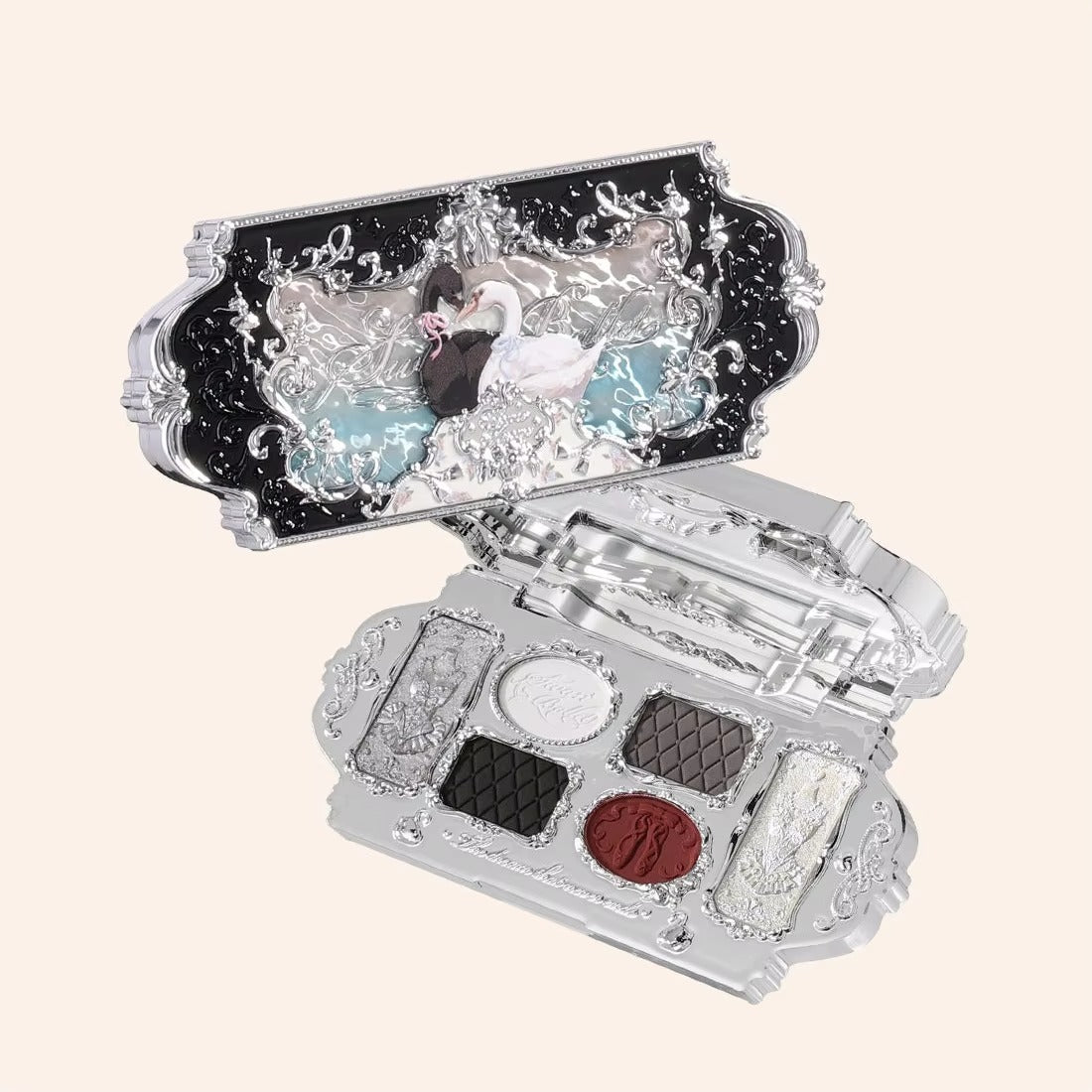 Flower Knows Swan Ballet 6 Color Eyeshadow Palette Matte Shimmer Pearl Glitter Waterproof Highly Pigmented Long Lasting Makeup