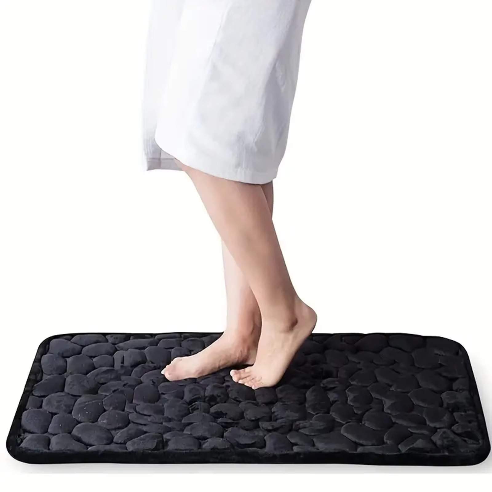 Non Slip Bathroom Mat Bath Mats Absorbent Doormat Carpet Cobblestone Embossed Door Floor Mats Machine Washable Quick Drying
