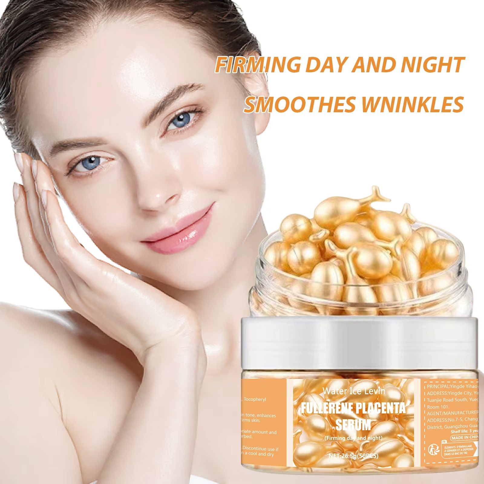 50Pcs Collagen Face Care Capsules Serum Spot Acne Wrinkle Remover Firming Whitening Hyaluronic Acid Essence Skin Care