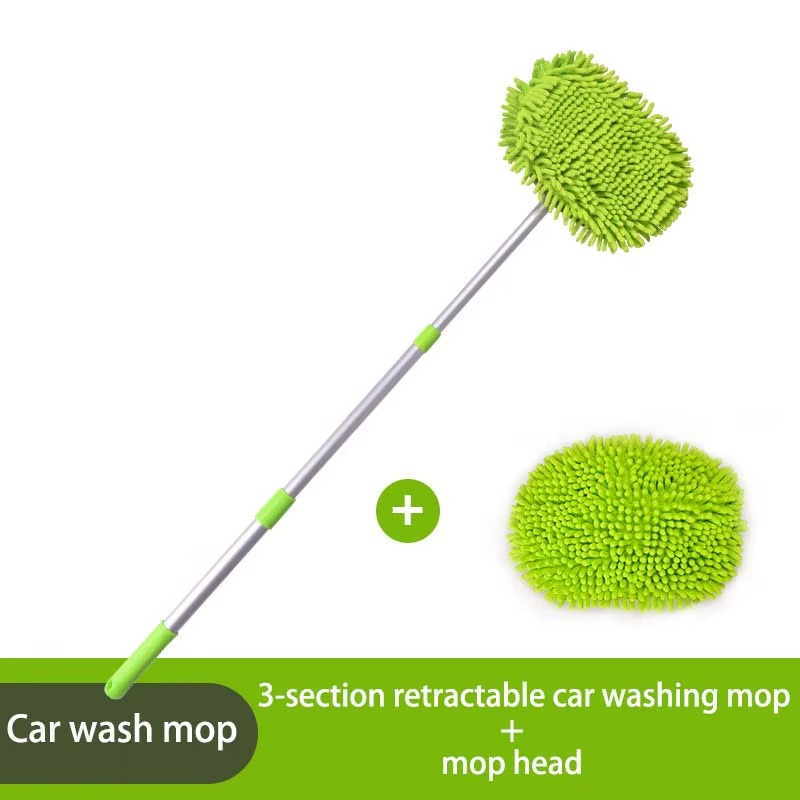 Car Cleaning Brush Detailing Super Absorbent Car Wash Brush Adjustable Telescoping Long Handle Clean Mop Auto Accessories