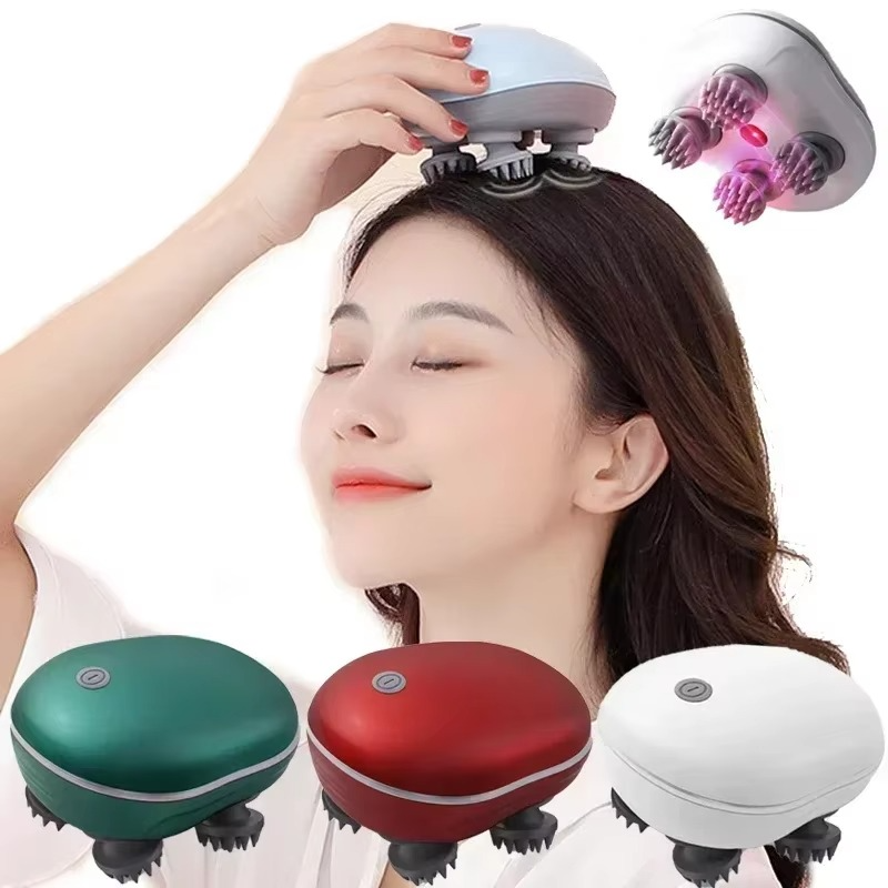Electric Scalp Head Massager Red Light Therapy Antistress Relax Body Massage Remove Muscle Tension Tiredness Massageador Tool