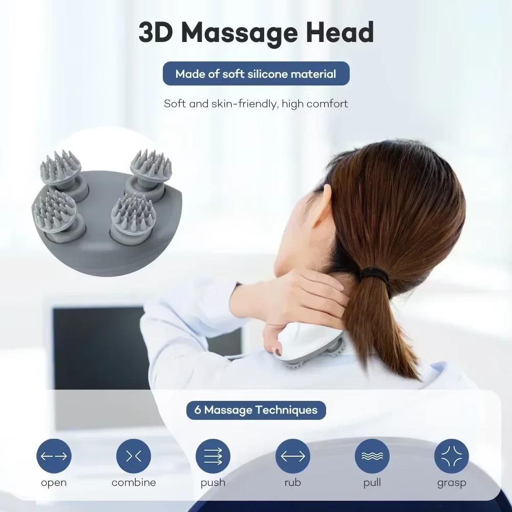 Electric Scalp Head Massager Red Light Therapy Antistress Relax Body Massage Remove Muscle Tension Tiredness Massageador Tool