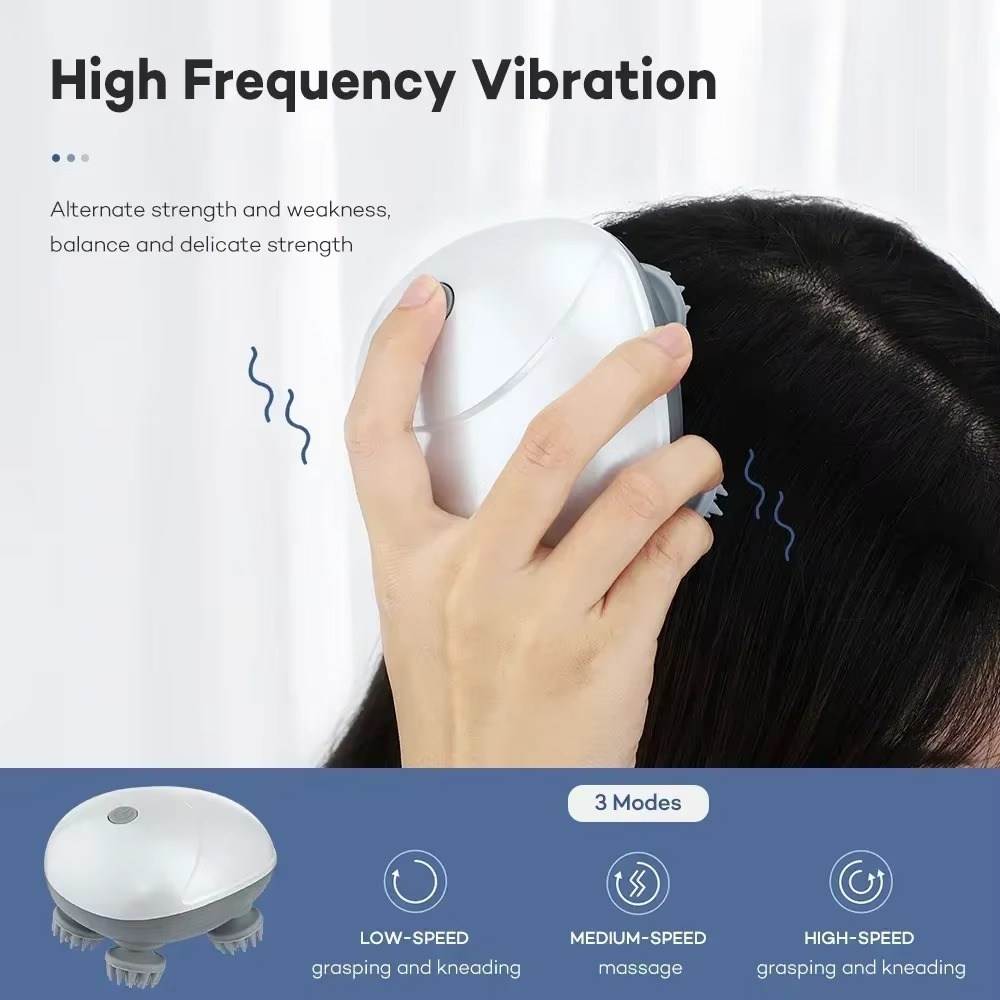 Electric Scalp Head Massager Red Light Therapy Antistress Relax Body Massage Remove Muscle Tension Tiredness Massageador Tool