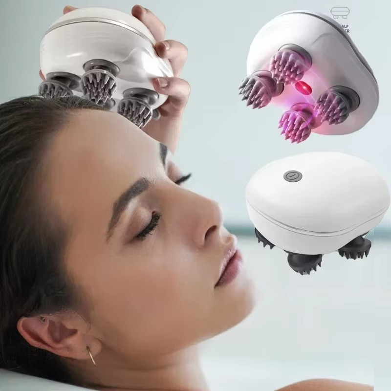 Electric Scalp Head Massager Red Light Therapy Antistress Relax Body Massage Remove Muscle Tension Tiredness Massageador Tool