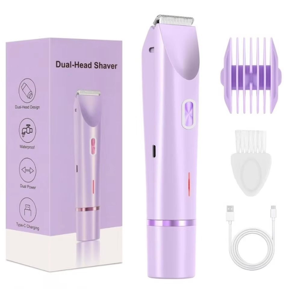 Electric Shaver for Woman Double Head Dual Purpose Female Razor Body Epilator Leg Underarm Bikini Electric Hair Remover Trimmer