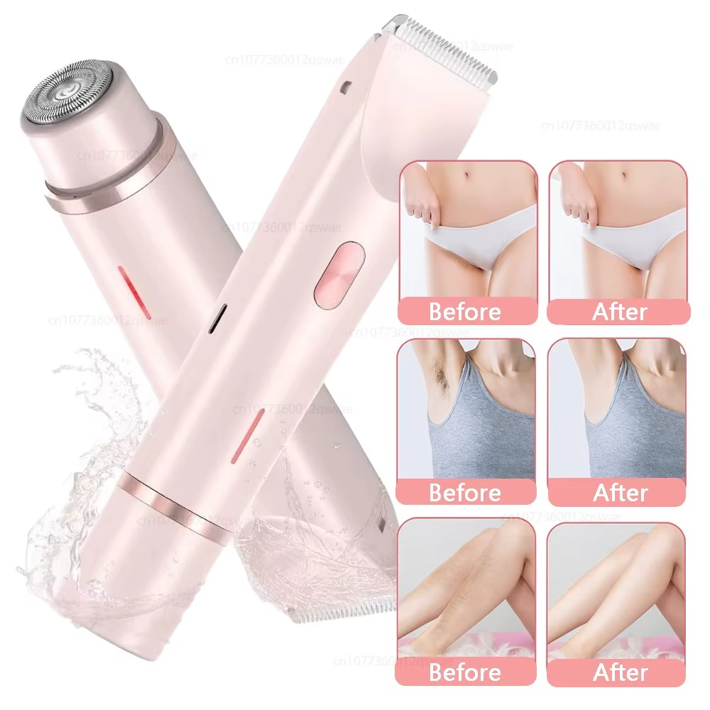 Electric Shaver for Woman Double Head Dual Purpose Female Razor Body Epilator Leg Underarm Bikini Electric Hair Remover Trimmer