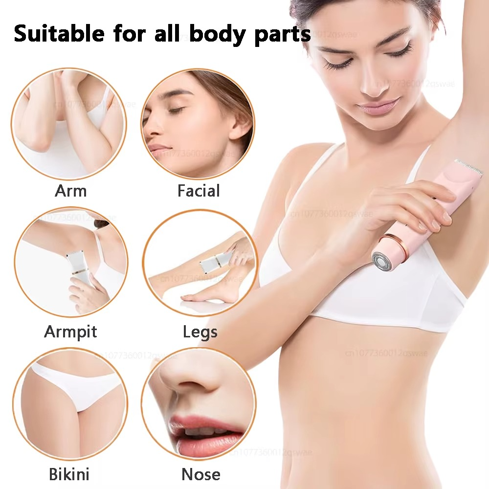 Electric Shaver for Woman Double Head Dual Purpose Female Razor Body Epilator Leg Underarm Bikini Electric Hair Remover Trimmer