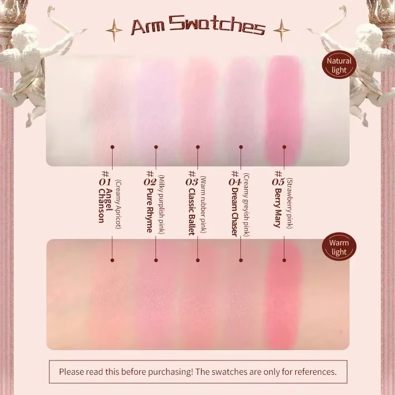 Flower Knows Strawberry Rococo Series Embossed Blush Natural Waterproof Anti-sweat Brightening Skin Tone Contouring Cheek Tint
