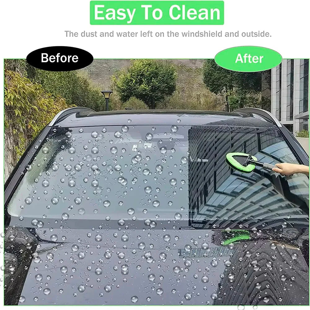 Telescopic Car Window Windshield Cleaning Brush Set Microfiber Window Glass Cleaner Car Window Cleaner Scraping Mist Eliminator