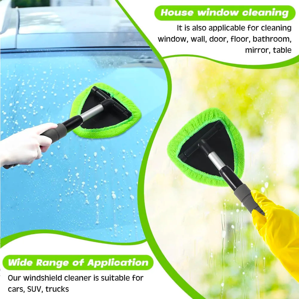 Telescopic Car Window Windshield Cleaning Brush Set Microfiber Window Glass Cleaner Car Window Cleaner Scraping Mist Eliminator